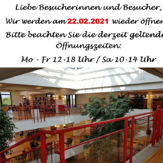 Wir öffnen wieder ab 22.02.2021